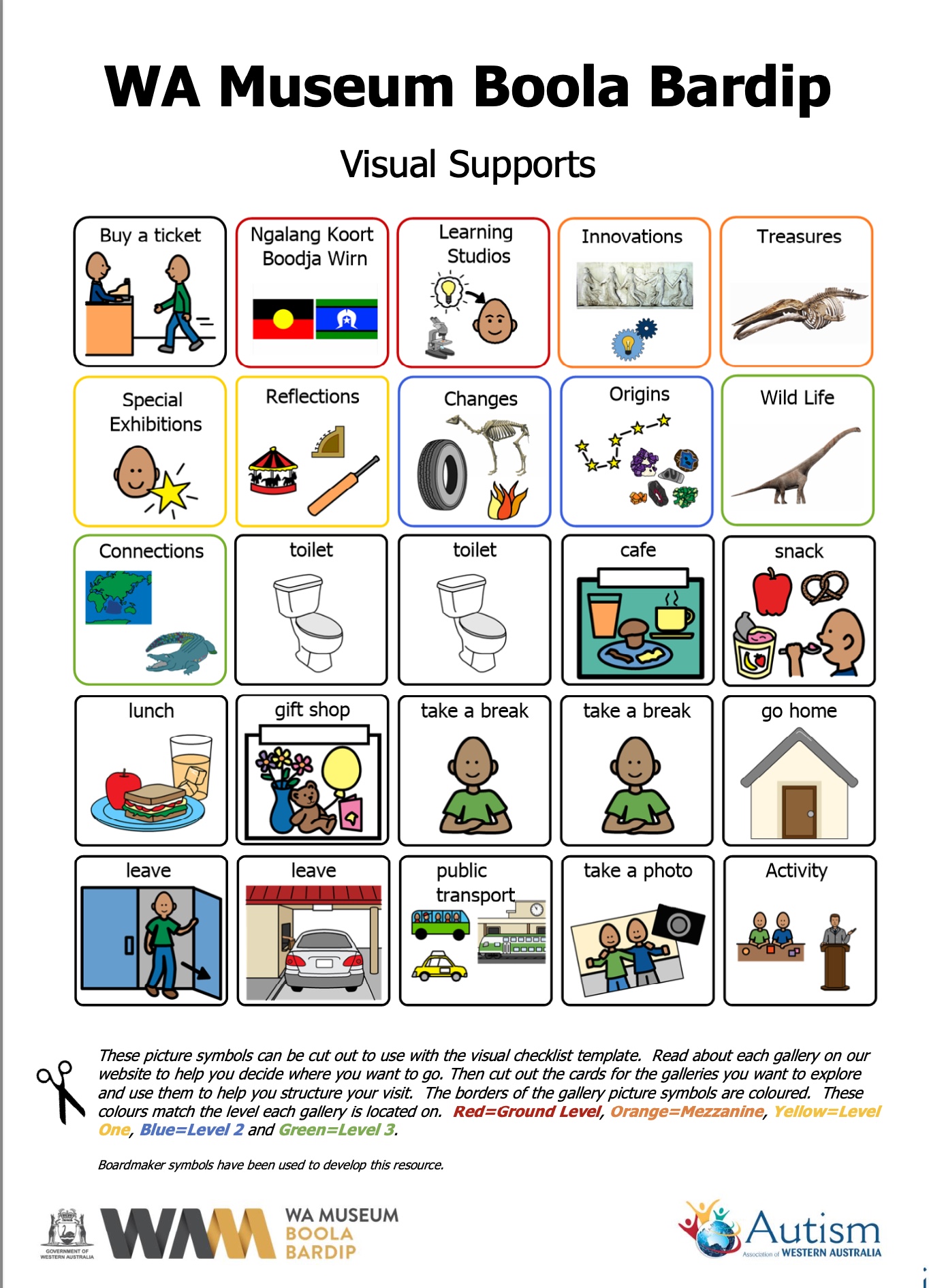 Image of the WA Museum Visual Supports Symbols